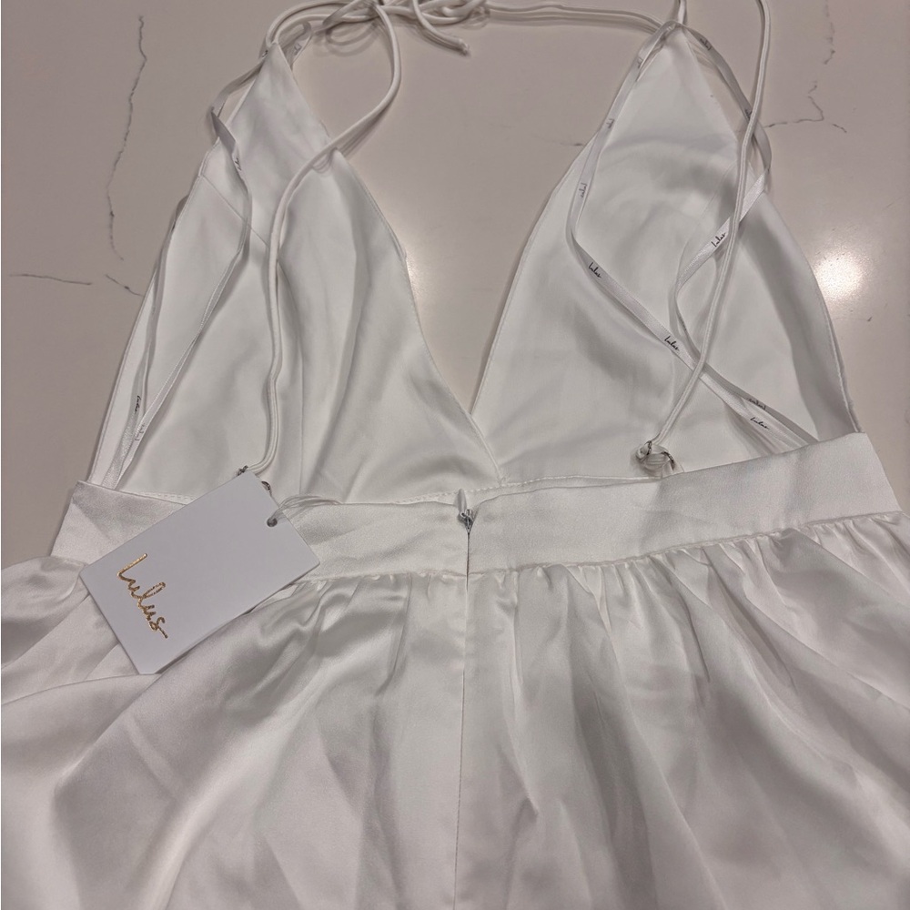 Lulus Elegant real love White satin Sleeveless Maxi Dress size S - Picture 12 of 16